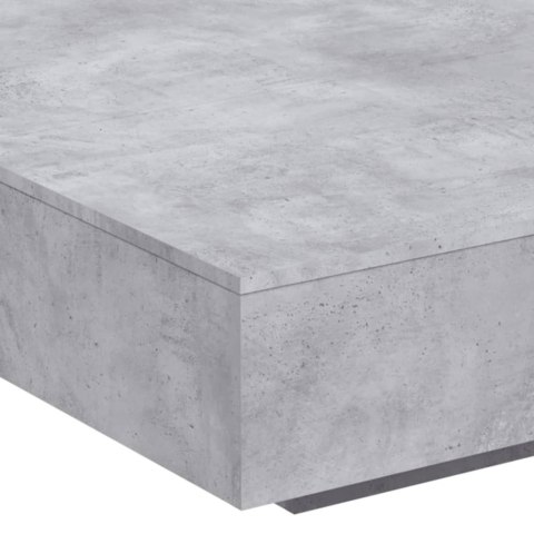 STOLIK KAWOWY Z OŚWIETLENIEM LED SZAROŚĆ BETONU 100X100X31CM
