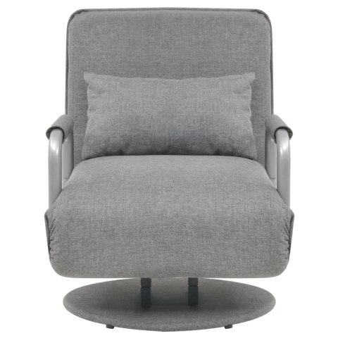 OBROTOWY FOTEL ROZKŁADANY JASNOSZARY TKANINA