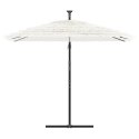 PARASOL OGRODOWY NA STALOWYM SŁUPKU BIAŁY 246X246X230CM