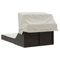 PODWÓJNA LEŻANKA OGRODOWA Z ZADASZENIEM I PODUSZKAMI BRĄZ POLIRATTAN