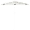 PARASOL OGRODOWY NA STALOWYM SŁUPKU BIAŁY 223X223X213CM