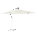 PARASOL OGRODOWY NA STALOWYM SŁUPKU BIAŁY 290X290X238CM