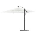 PARASOL OGRODOWY NA STALOWYM SŁUPKU BIAŁY 290X290X238CM