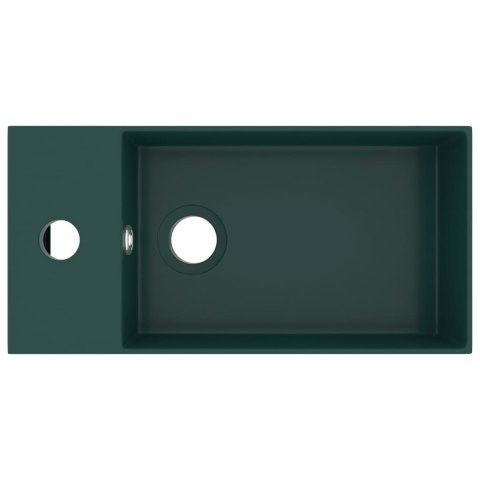 UMYWALKA Z OTWOREM PRZELEWOWYM CERAMIKA CIEMNA ZIELEŃ
