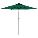 PARASOL OGRODOWY LED STALOWY SŁUPEK ZIELONY 225X225X212CM
