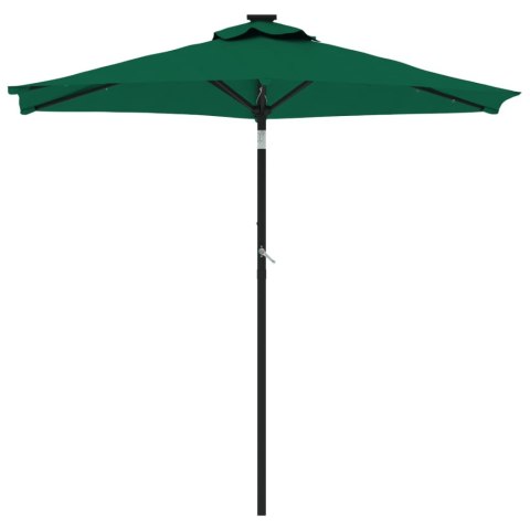 PARASOL OGRODOWY LED STALOWY SŁUPEK ZIELONY 225X225X212CM