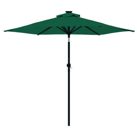 PARASOL OGRODOWY LED STALOWY SŁUPEK ZIELONY 225X225X212CM
