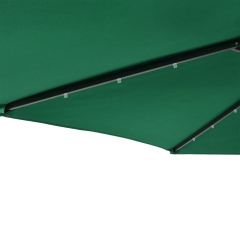 PARASOL OGRODOWY LED STALOWY SŁUPEK ZIELONY 225X225X212CM