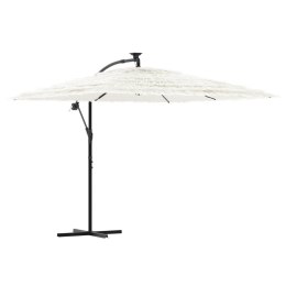 PARASOL OGRODOWY NA STALOWYM SŁUPKU BIAŁY 269X269X235CM