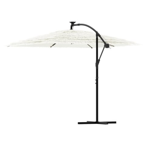 PARASOL OGRODOWY NA STALOWYM SŁUPKU BIAŁY 269X269X235CM