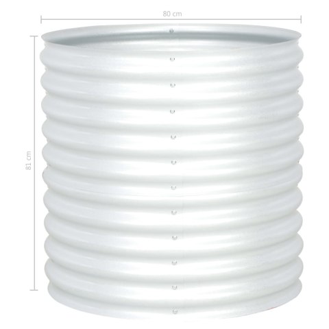 PODWYŻSZONA DONICA Z GALWANIZOWANEJ STALI 80X80X81CM SREBRNA