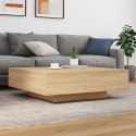 STOLIK KAWOWY Z PODŚWIETLENIEM LED DĄB SONOMA 100X100X31CM