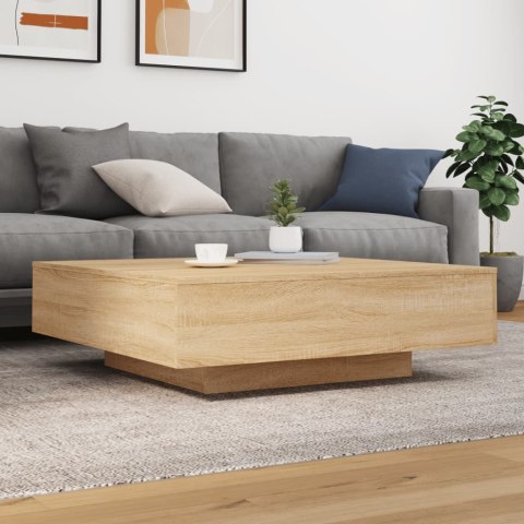 STOLIK KAWOWY Z PODŚWIETLENIEM LED DĄB SONOMA 100X100X31CM