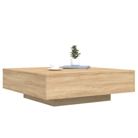 STOLIK KAWOWY Z PODŚWIETLENIEM LED DĄB SONOMA 100X100X31CM