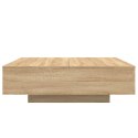 STOLIK KAWOWY Z PODŚWIETLENIEM LED DĄB SONOMA 100X100X31CM