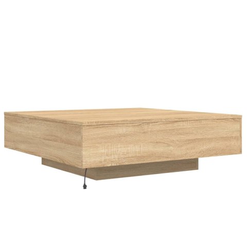 STOLIK KAWOWY Z PODŚWIETLENIEM LED DĄB SONOMA 100X100X31CM