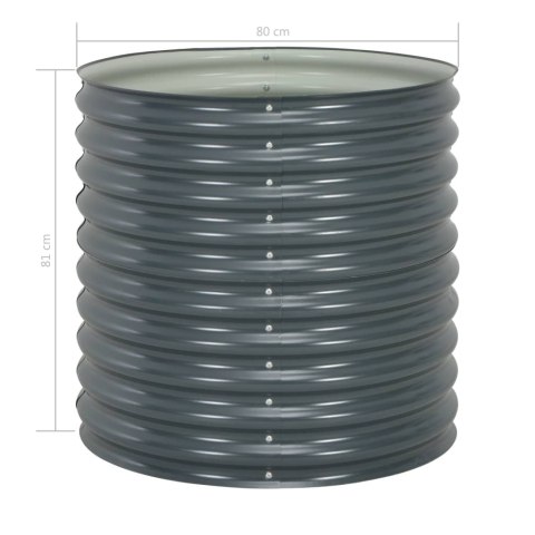 PODWYŻSZONA DONICA Z GALWANIZOWANEJ STALI 80X80X81CMSZARA