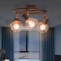 LAMPA SUFITOWA Z 3 ŻARÓWKAMI E14 CZARNO-MIEDZIANA