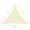 ŻAGIEL PRZECIWSŁONECZNY OGRODOWY WODOODPORNY MARKIZA TARAS TRÓJKĄTNY 6X6X6M KREMOWY
