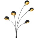 LAMPA STOJĄCA 200CM 5X E14 CZARNO-ZŁOTA