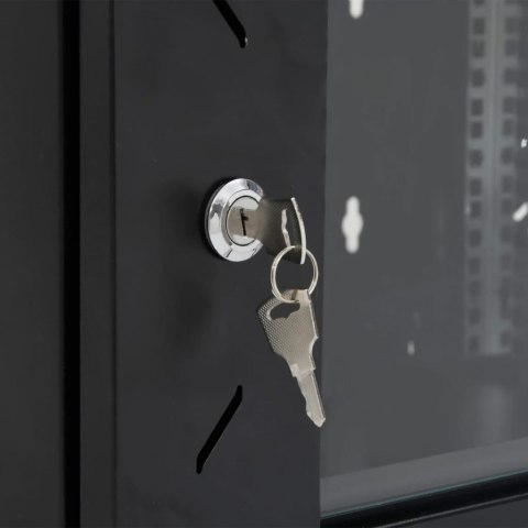 SZAFA SERWEROWA WISZĄCA 12U 19" IP20 53X40X60CM CZARNA DRZWI SZKLANE