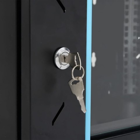 SZAFA SERWEROWA WISZĄCA 6U 19" IP20 53X40X30CM CZARNA DRZWI SZKLANE