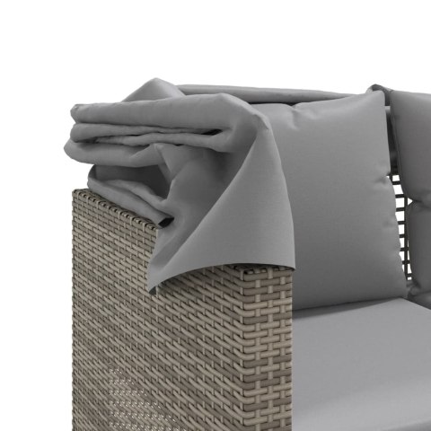 3-OS. SOFA OGRODOWA Z BALDACHIMEM I PODNÓŻKAMI SZARA