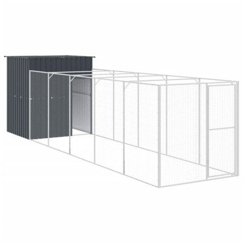 BUDA DLA PSA Z WYBIEGIEM ANTRACYTOWA 165X659X181CM STAL