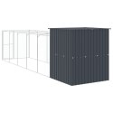 BUDA DLA PSA Z WYBIEGIEM ANTRACYTOWA 165X659X181CM STAL