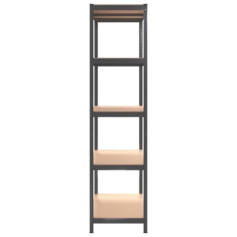 REGAŁ METALOWY MAGAZYNOWY WARSZTATOWY GARAŻOWY SOLIDNY Z 5 PÓŁKAMI 4 SZT. ANTRACYTOWE