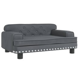 SOFA DLA DZIECI CIEMNOSZARA 70X45X30CM AKSAMIT