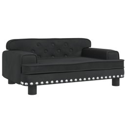 SOFA DLA DZIECI CZARNA 70X45X30CM AKSAMIT