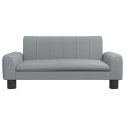 SOFA DLA DZIECI JASNOSZARA 70X45X30CM OBITA TKANINĄ