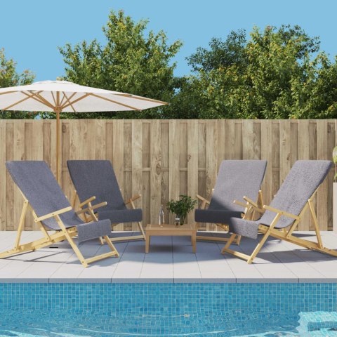RĘCZNIKI PLAŻOWE 4 SZT. ANTRACYTOWE 60X135CM 400G/M²