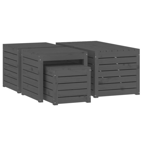 4-CZ. ZESTAW SKRZYŃ OGRODOWYCH SZARY LITE DREWNO SOSNOWE