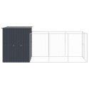 BUDA DLA PSA Z WYBIEGIEM ANTRACYTOWA 165X455X181CM STAL