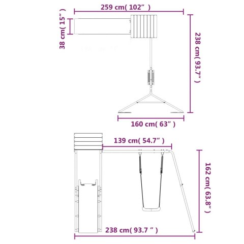 PLAC ZABAW DO OGRODU LITE DREWNO DAGLEZJOWE