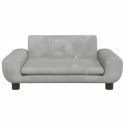 SOFA DLA DZIECI JASNOSZARA 70X45X33CM AKSAMIT