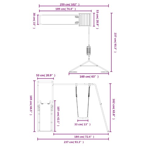 PLAC ZABAW DO OGRODU LITE DREWNO DAGLEZJOWE