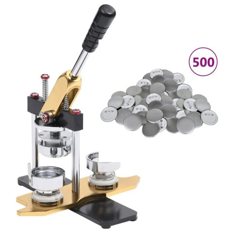 MASZYNKA DO PRZYPINEK + 500 SZT. PRZYPINEK 58MM DIY GADŻETY EVENTY OBROTOWA