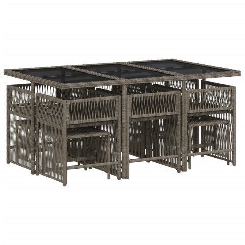 11-CZ. ZESTAW MEBLI DO OGRODU Z PODUSZKAMI SZARY RATTAN PE