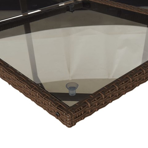 5-CZ. ZESTAW MEBLI OGRODOWYCH Z PODUSZKAMI BRĄZOWY POLIRATTAN