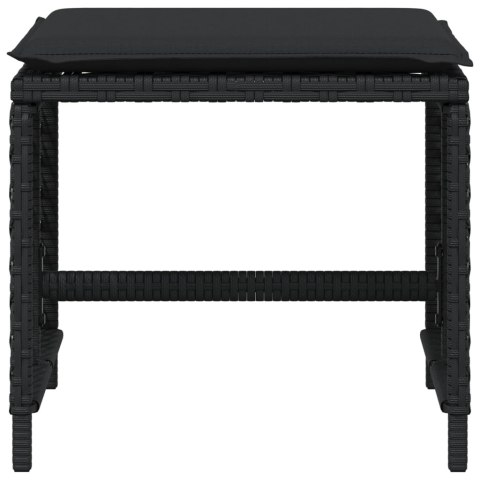 STOŁKI OGRODOWE Z PODUSZKAMI 4 SZT. CZARNE 41X41X36CM