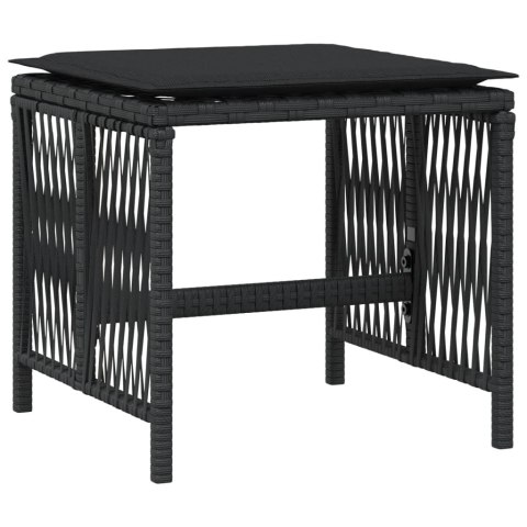 STOŁKI OGRODOWE Z PODUSZKAMI 4 SZT. CZARNE 41X41X36CM