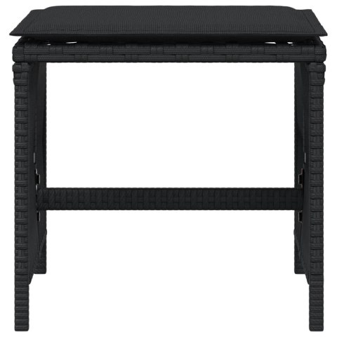 STOŁKI OGRODOWE Z PODUSZKAMI 4 SZT. CZARNE 41X41X36CM