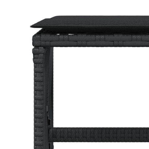 STOŁKI OGRODOWE Z PODUSZKAMI 4 SZT. CZARNE 41X41X36CM