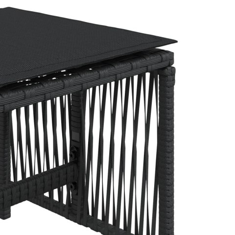 STOŁKI OGRODOWE Z PODUSZKAMI 4 SZT. CZARNE 41X41X36CM