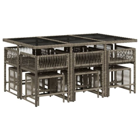 11-CZ. ZESTAW MEBLI DO OGRODU Z PODUSZKAMI SZARY RATTAN PE