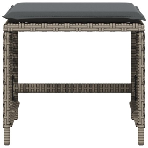 STOŁKI OGRODOWE Z PODUSZKAMI 4 SZT. SZARE 41X41X36CM