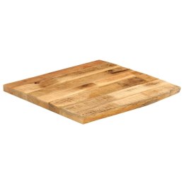 BLAT STOŁU 80X80X2,5CM NATURALNA KRAWĘDŹ SUROWE DREWNO MANGO